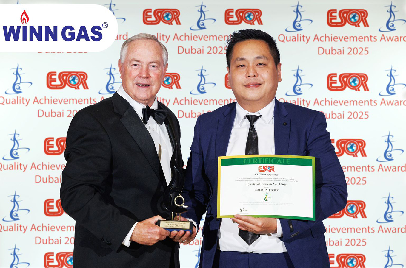Winn Gas Meraih The Quality Achievement Award pada ESQR Award  2025 di Dubai